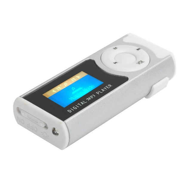 Mp3 Mini Mp3 Player Aluminum Alloy Portable Sports Mp3 Flashlight Mini Backclip Lcd Mini Screen Music Media PlayerSilver