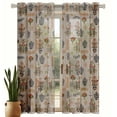 thumbnail image 7 of Vargottam Aztec Motif Design Sheer Georgette Curtains for Windows & Small Doors - Set of 2 Panels, 72" Long, Grommet Top, Printed Light Filtering Drapes for Living Room or Study, 7 of 7