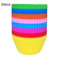 thumbnail image 2 of Sunjoy Tech Silicone Cupcake Liners Reusable Baking Cups Nonstick Easy Clean Pastry Muffin Molds Dessert Baking Pans Liners Cups Tool Random Color, 2 of 8