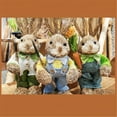 thumbnail image 6 of THHEIC Easter Decorations Bunny Figurines Tabletop Spring Decor, Rustic Straw Bunny with Carrot, Sisal Rabbit Statues Ornaments for Table, Home, Office, Kitchen, and Farmhouse, 6 of 9