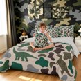 thumbnail image 3 of Manfei Farmhouse Dino Animal Twin Bedding, Countryside Camo Bedding Comforter Set, Bisque Green, Gray Reversible, 7pcs, 3 of 6