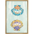 thumbnail image 3 of PixonSign Framed Canvas Print Wall Art Pastel Blue and Purple Seashells Nature Ocean Illustrations Modern Art Nautical Relax/Calm Multicolor Boho Decor for Living Room, Bedroom - 16"x24" Natural, 3 of 5
