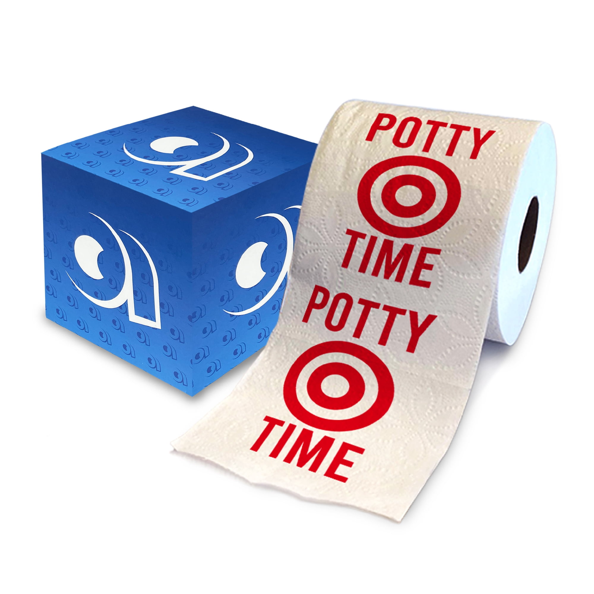 Printed TP Potty Time Bulls Eye Printed Toilet Paper Gag Gift – Funny Toilet Paper Roll for Prank, Surprise, Bathroom Decor, Novelty Gift for Men, Women, Friends, Family, Birthday Party, 500 Sheets