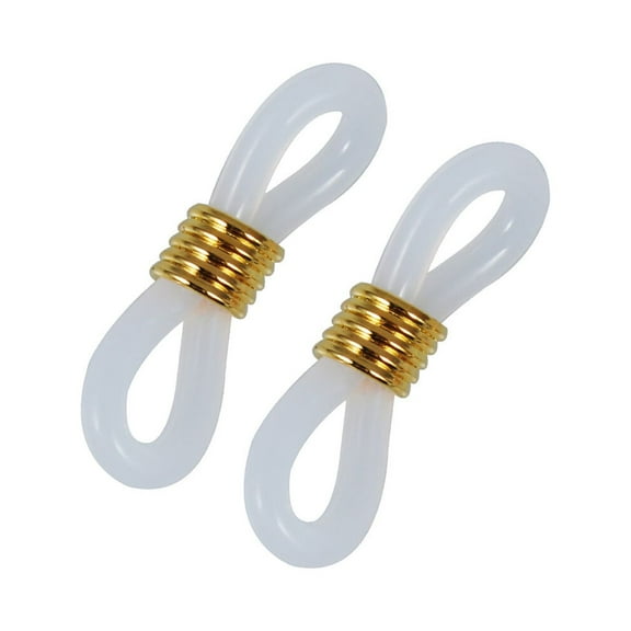KAKOWELY 100Pcs Golden Silicone Glasses Chain Ring Non-slip Eyeglasses Accessories for Adults