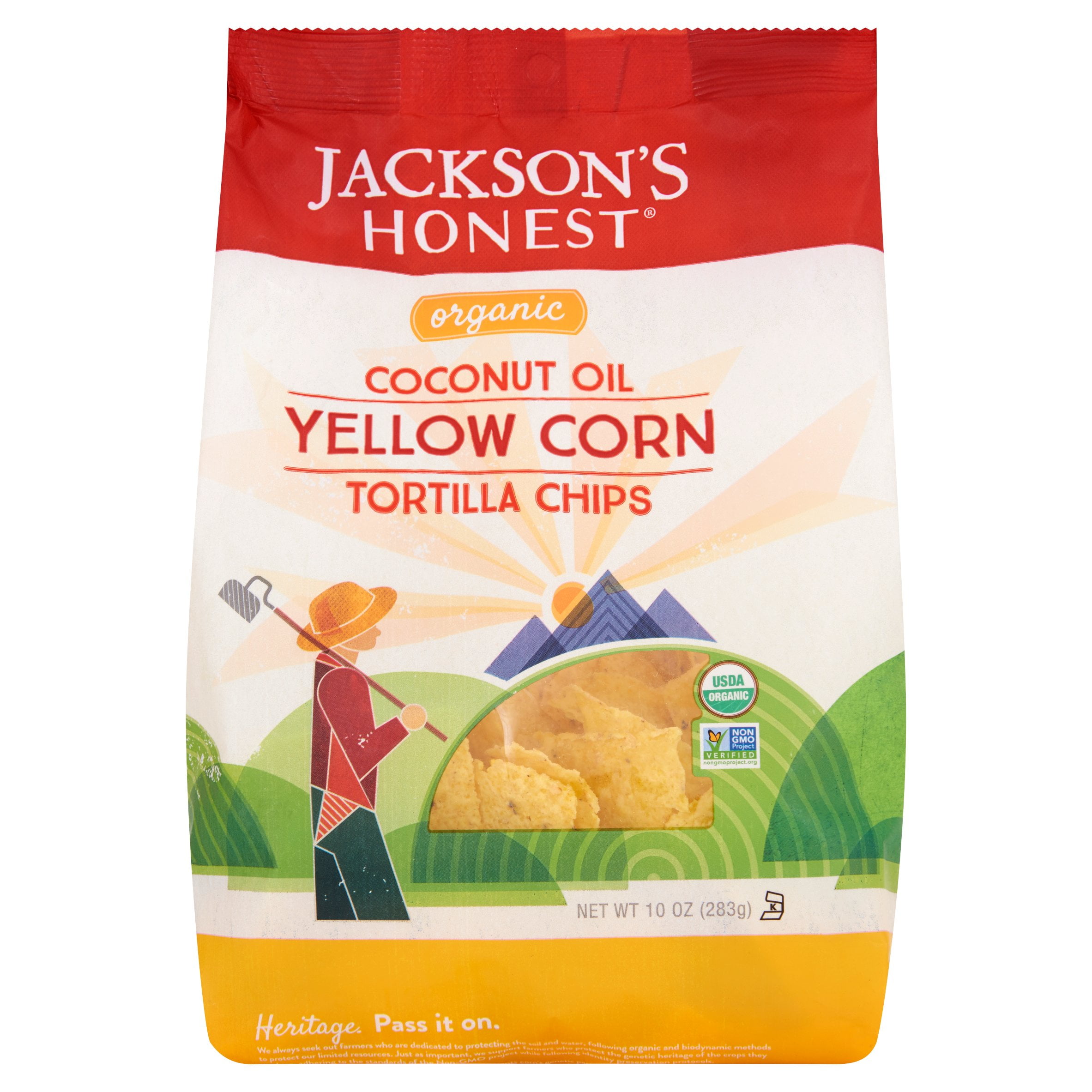 Jacksons Honest Chips, Chip Tortilla Yellow Corn Org, 10 Oz (Pack Of 9)