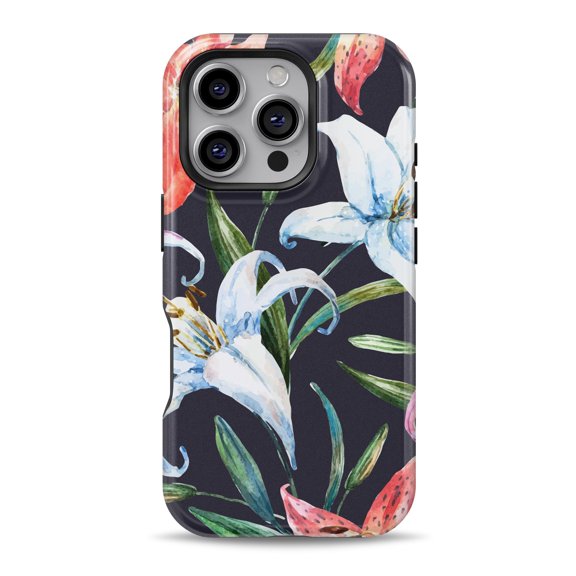 DesignSkinz Scratch-Resistant Hard Slim Case Compatible with iPhone 16 (Compatible with MagSafe) - Tropical Summer Floral v3