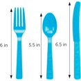 thumbnail image 3 of DecorRack Disposable Forks, Knives, Spoons, Party Utensils, Turquoise (96 Pcs), 3 of 6