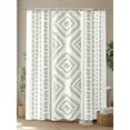 thumbnail image 4 of Fsddascl Boho Sage Green Geometric Shower Curtain Set - Long 72" x 84" Washable Bathtub Curtain with 12 Hooks, Vintage Southwestern Stripes Waterproof Fabric Stall Shower Curtains for Bathroom, 4 of 6