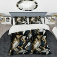 thumbnail image 2 of Designart "Fusion Of Retro Perspectives In Black And Gold II" Geometric Bedding Covert Set - Modern & Contemporary Bed Set With 2 Shams, 2 of 5