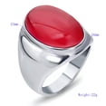 thumbnail image 2 of White/Red/Coffee Opal Stainless Steel Men's Wedding Party Gothic Ring Size 7-12, 2 of 6