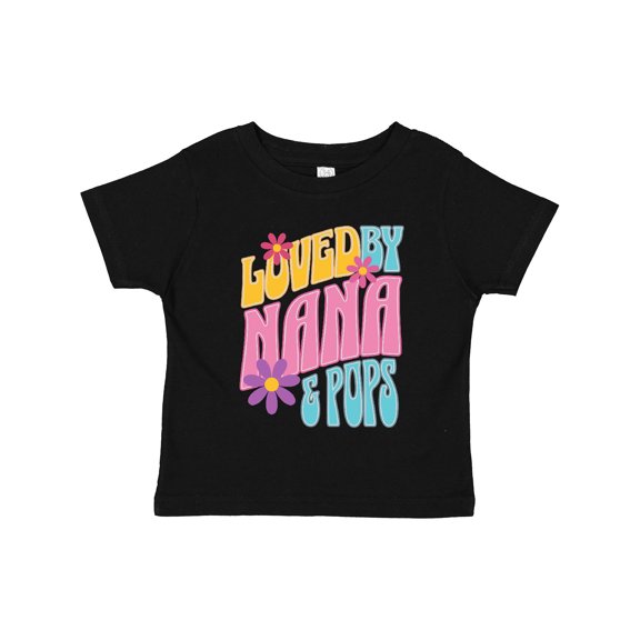 Inktastic Nana and Pops Love Me Retro Flowered Girls Toddler T-Shirt