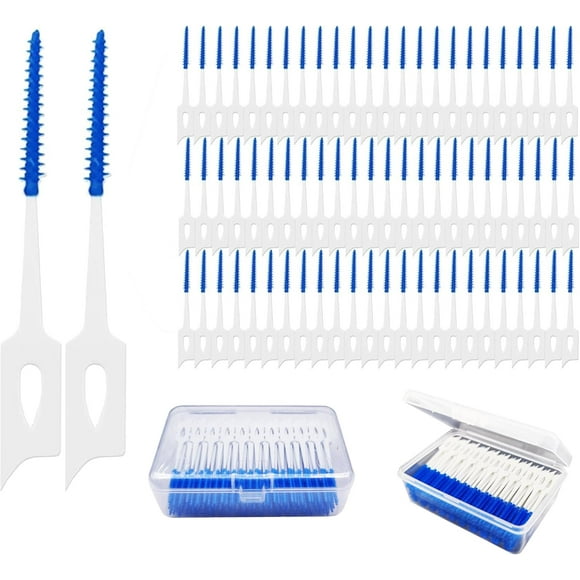 HWZWT 440Pcs Dual-Use Interdental Brushes Soft Bristle Picks Toothpicks Between Teeth Gum, Flossing Toothpick Brush for Cleaning Orthodontic Wire Tooth Clean Tool