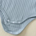 thumbnail image 6 of LIIPEE Girls Boys Onesie Summer Solid Color Ribbed Round Neck Sleeveless Knitted Bodysuit Baby Sweet Beach Bodysuit,Blue,12-18 Months, 6 of 8
