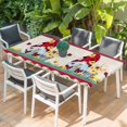 thumbnail image 2 of Gnomes Flowers Table Cloths for 6 Foot Rectangle Tables, Spring Farmhouse Botanical Floral Striped Patio Waterproof Elastic Fitted Tablecloths, Washable Rectangular Table Cover for Camping, 2 of 8