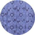 thumbnail image 1 of Ahgly Company Machine Washable Indoor Round Abstract Blue Modern Area Rugs, 3' Round, 1 of 4