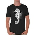 thumbnail image 1 of Awkward Styles Seahorse T Shirt for Men Patterned Shirts for Men Men's Fashion Collection Tracery Tshirt for Dad Indian Pattern T-Shirt for Men Gifts for Husband Seahorse Shirts Marine T-Shirt, 1 of 4
