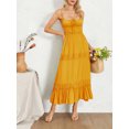 thumbnail image 4 of Yunliwuli Women Sleeveless Beach Dress Ruffled Hem Summer Backless Party A-Line Dress for Cocktail Beach Streetwear, 4 of 9