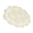 thumbnail image 2 of KDJ Vintage Hand Crochet Cotton Lace Doilies Oval Placemat Table Mat Floral Design Hollow Embroidery Dining Table Decor 30x45cm Beige, 2 of 10