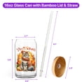 thumbnail image 5 of Happy Thanksgiving Maine Coon Give Thanks Fall Beanie Scarf Welcome 16oz Glass Cup Mug Cat Lover Kitten Owner Gifts Glass Can with Bamboo Lid and Straw - 00020, 5 of 5