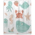 thumbnail image 2 of FREEAMG Sea Baby Shower Curtain Waterproof Washable Bathroom Shower Curtain Polyester Cloth Fabric Bathroom Decor Set with 12 Hooks, 60x72 inches, 2 of 6