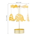 thumbnail image 2 of IDEANATEGRATE 1Pcs Carosel Candle Holder Golden Iron Metal Rotating for Home Decoration, 2 of 7