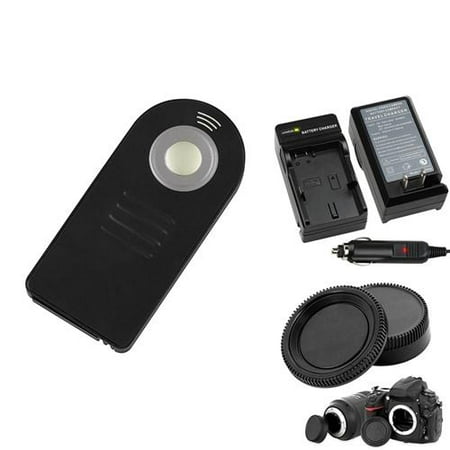 Insten ML-L3 Remote Control+EN-EL14 Charger+Body+Rear Lens Cover Cap For Nikon D5100
