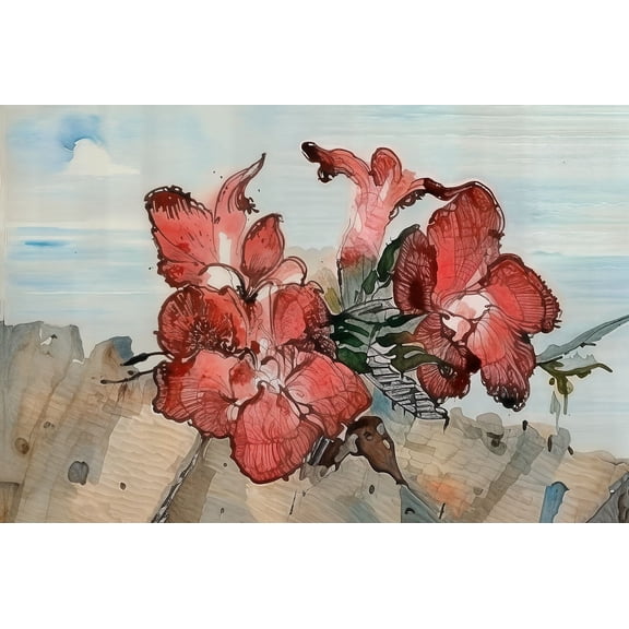 Floral Fine Art Print - Vibrant Red Flower Print, Home Decor, Gift for Garden Lovers, Spring & Summer Decor, Art for Living Room