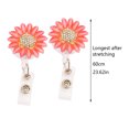 thumbnail image 2 of 2pcs Retractable Design Badge Holder Reel Clip Crystal Rhinestone Name Tag, 2 of 5