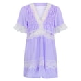 thumbnail image 5 of Vestido HUOGUO con volantes y parche de encaje a ganchillo con estampado floral para mujer, 5 of 5
