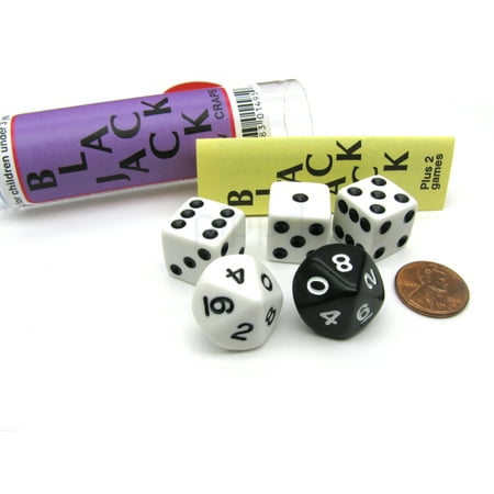 Koplow Games Blackjack C-Low & Craps Dice Game Set with Travel Tube and Instructions