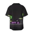 thumbnail image 6 of Lsque Geometry Dash print Men's Cuban Collar Short Sleeve Shirt Summer Beachwear Casual Button Down Fashionable Vacation Leisure Shirt-Small, 6 of 7