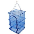 thumbnail image 1 of MIANGASTORE 4 Layer Mesh Hanging Drying Rack Meat Drying Net Folding Vegetable Dishes Mesh Hanging Drying Net with Zipper for Shrimp Fruit Vegetables Blue, 1 of 6