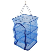 HERFIER Outdoor Food Screen Foldable Drying Net Hanging Mesh Dryer Square Hanging Mesh Dryer for Shrimp Fish Fruit Vegetables (Four-layer 66X35X35cm With Buckle) 25.94x13.76x13.76in