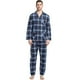 thumbnail image 1 of Apparonia Conjunto de Pijamas para Hombre Pijamas de Algodón con Cuello con Muescas para Hombre Ropa de Dormir de Manga Larga para Hombre con Bolsillos y Frente Fly Noble Azul Marino XXL, 1 of 7