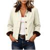 thumbnail image 7 of Womens Chore Coat Lightweight Button Front Contrast Point Collar Jacket Long Sleeve Work Casual Outerwear with Pockets, 7 of 7