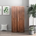 thumbnail image 4 of Leumius 63" Tall Kitchen Pantry Cabinet,Freestanding Buffet Cupboards Sideboard with Doors & Shelves,Kitchen Pantry Storage Cabinet for Kitchen,Living Room,Walnut, 4 of 8