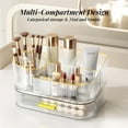 thumbnail image 4 of Makeup Organizer for Vanity with Stackable Drawers, 360 Rotating Makeup Brush Holder Large Cosmetic Display Case for Dresser, Bathroom Countertop Skincare Organizers and Storage, Crystal Clear, 4 of 17