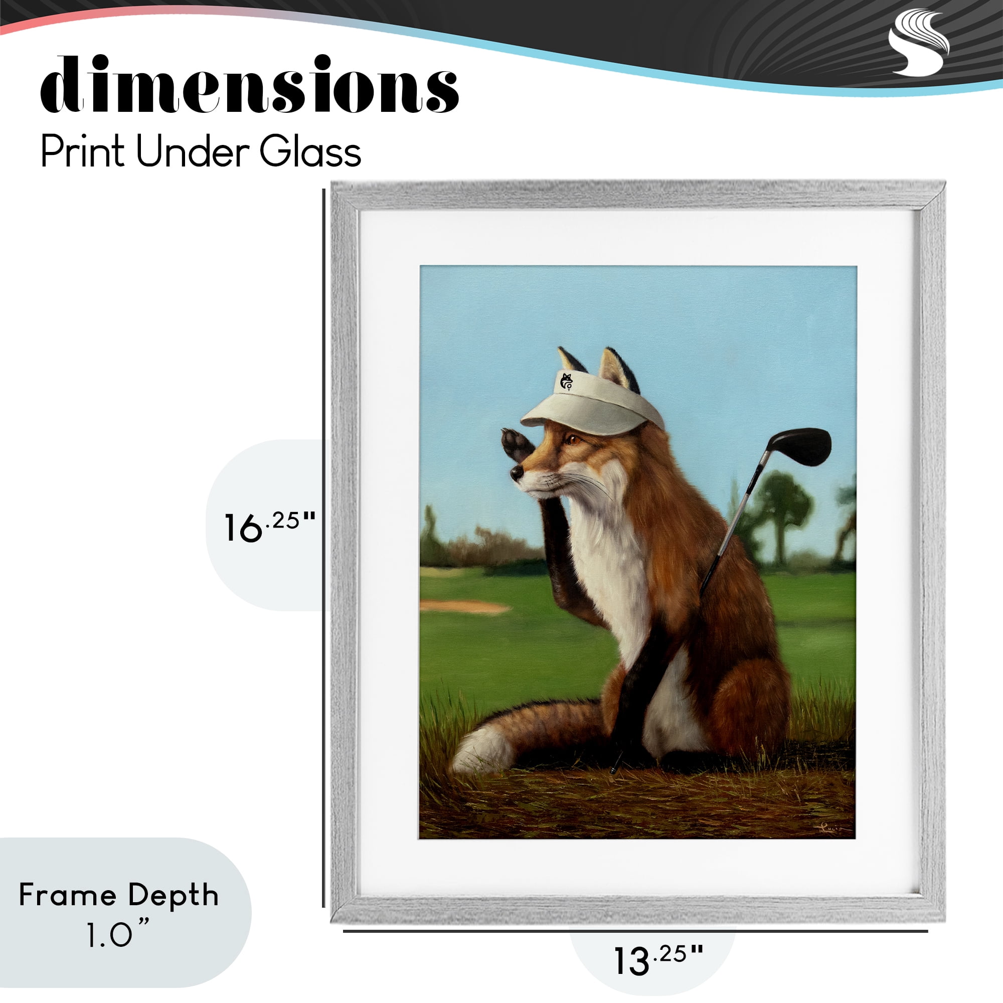 Stupell Industries Fox Drive Golfer Gray Framed Print Under Glass, design by Lucia Heffernan