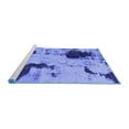 thumbnail image 2 of Ahgly Company Machine Washable Indoor Square Abstract Blue Modern Area Rugs, 5' Square, 2 of 4