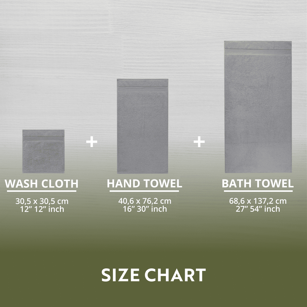 HOME ESSENTIALS 100% Cotton Luxury Turkish Wash Cloths and Bath Towels Set of 6, 600 GSM Lightweight Super Absorbent Travel Towels Pack, Quick Dry Towels for Spa, Hotel Bathroom Essentials, Grey