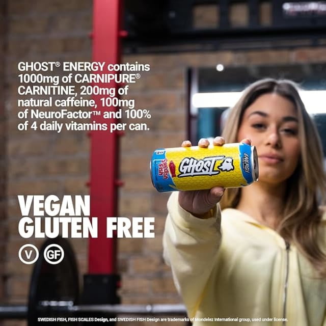 GHOST® ENERGY Zero Sugar Energy Drink, SWEDISH FISH®, 200mg