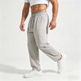 thumbnail image 6 of Aezemi Men Straight Leg Running Pants Fashion Outdoor Elastic Waist Drawstring Workout Long Trousers with Pockets Winter Fall Sports Exercise Trendy Comfy Casual Bottoms L, 6 of 8