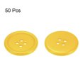 thumbnail image 3 of 50uds 40L Costura Botones 1(25mm) Resina Redondo Plano 4 Agujeros Artesanía Botones para Coser Ropa y Bricolaje, Amarillo, 3 of 5
