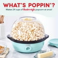 thumbnail image 2 of Dash SmartStore™ Deluxe Stirring Popcorn Maker, Hot Oil Electric Popcorn Machine with Large Lid for Serving Bowl and Convenient Storage, 24 Cups, Aqua, 2 of 6