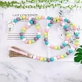 thumbnail image 5 of Easter Wood Bead Garland Easter Egg/Bunny Wooden Boho Beads Garland Spring Tiered Tray Decorations Farmhouse Rustic Wall Hanging Decor for Holiday Decorations, 5 of 8
