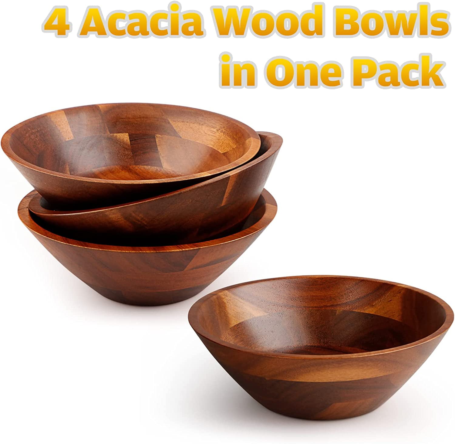 AIDEA Acacia Wooden Serving Bowls - Thumbnail 4