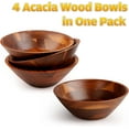 thumbnail image 2 of AIDEA Acacia Wooden Serving Bowls, 7 Inch Set of 4 for Salad, Soup, Noodle and More, 2 of 5