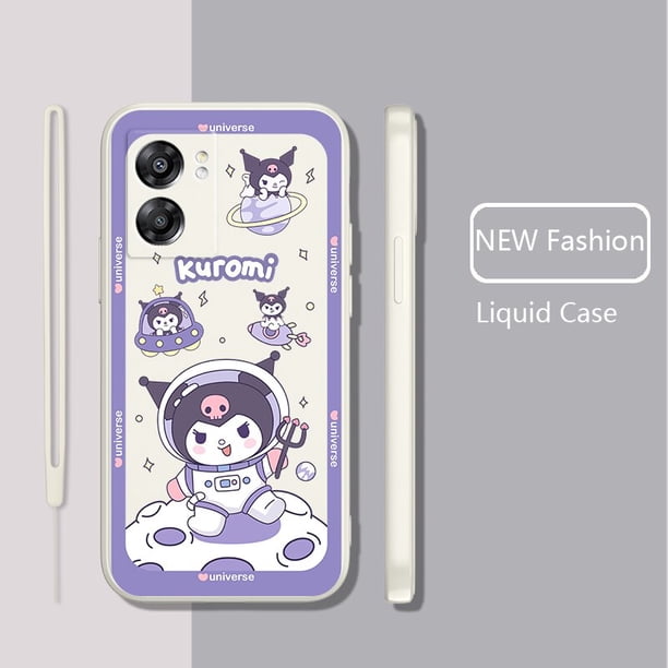 Sanrio-funda Cinnamoroll Kurome para OPPO Find X5 X3 X2 Lite Pro Neo A94 A74 A72 A53 A9 A5 2020 4G 5G, carcasa con cuerda líquida, Core Fivean unisex
