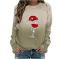 thumbnail image 2 of Offres de Liquidation! Aqestyerly Hauts de Noël Grande Taille pour Femmes Col Rond Sweat Imprimé de Noël Manches Longues Chandail en Molleton Sans Capuche, 2 of 4