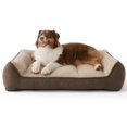thumbnail image 1 of Cama ortopédica para perros de 35 pulgadas, impermeable, de felpa, color marrón, 1 of 9